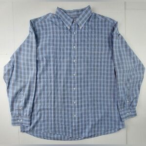 Saddlebred Shirt Mens Size 2XLT Blue Plaid Pattern Button Down Front Pocket